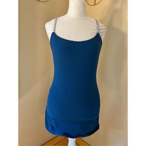 Lululemon Poseidon Blue / Dottie Dash White Black Dancing Warrior Tank Size 6